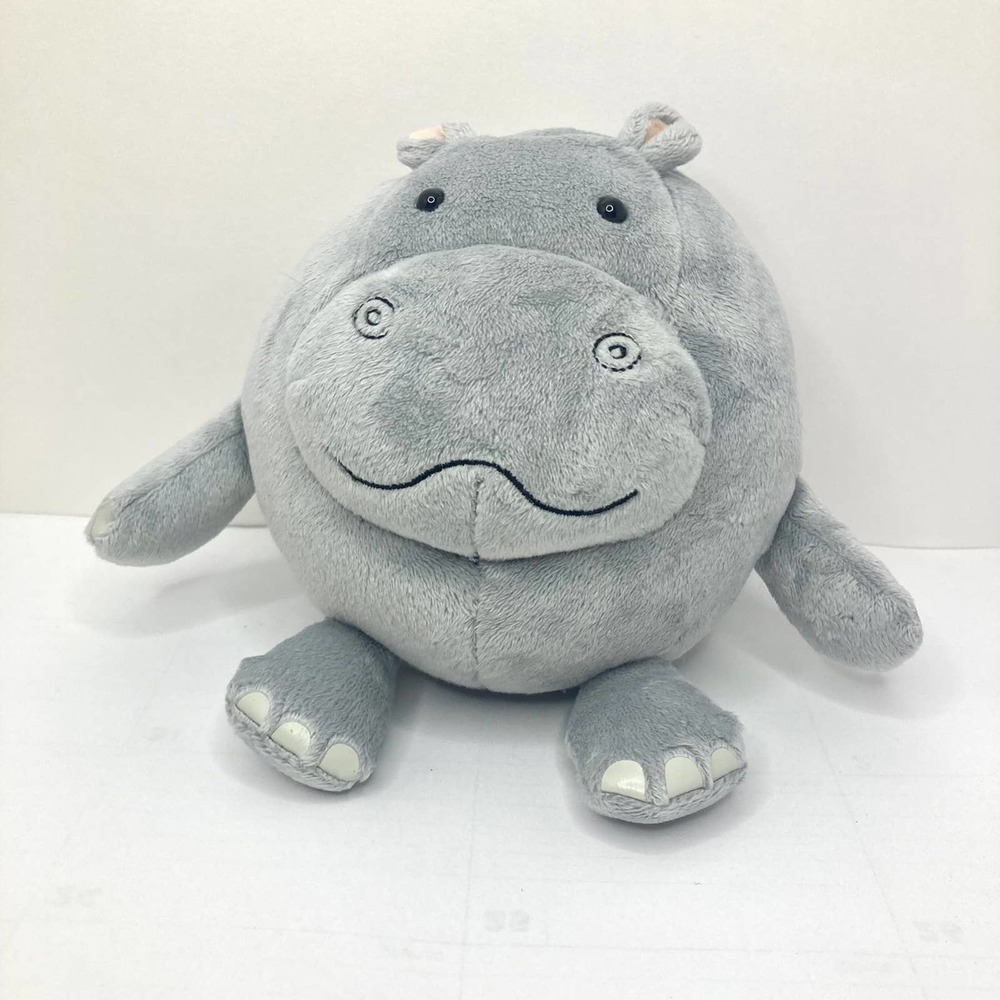 Hippo Lubies Plush 2008 Round Ball Hippopotamus Gray Stuffed Animal Toy